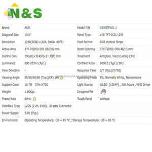 G190ETN01.1 19.0 inch Industrial LCD <b>Module</b> for HMI <b>Control</b> System Original New In Stock - Product Image 3