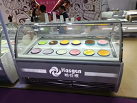 CE Hasgen Q5 -20 ° Vitrine congélateur incurvée pour gelato avec éclairage LED, idéale pour les aliments conservés, pour hôtels étoilés, buffets et restaurants