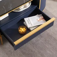 BIEN Table basse de luxe moderne avec décorations en métal doré Meubles de maison et de centre de salle à manger contemporains sculptés exquis