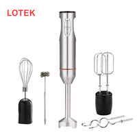 Mixeur Plongeant en Acier Inoxydable Sans BPA, 5+ Vitesses, Commande par Bouton-Poussoir, Portable pour Utilisation en Cuisine