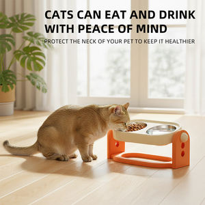 Tigela Dupla de Aço Inoxidável Ajustável e Fácil de Limpar para Alimentação Lenta de Animais de Estimação, Tigelas Elevadas Inclináveis para Cães - Product Image 2