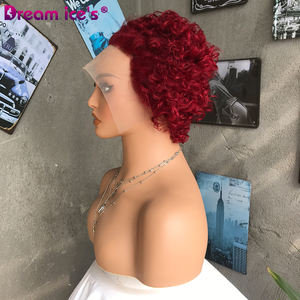 Prêt Navire Brésilien 100% Vierge Remy <span class=keywords><strong>Cheveux</strong></span> Pas Cher pour Pixie Cut Court Bob <span class=keywords><strong>Eau</strong></span> <span class=keywords><strong>Bouclés</strong></span> Perruque Transparent Lace Front High Vendeurs - Product Image 3