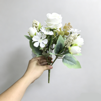 Bouquet de roses artificielles, arrangement de fleurs artificielles, décoration de mariage, décoration de la maison, bouquet de fleurs en soie pour centre de table, décoration d'hôtel