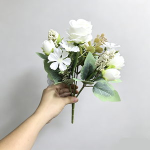 Ramo <span class=keywords><strong>de</strong></span> Rosas Artificiales, Arreglo Floral Artificial, Decoración <span class=keywords><strong>para</strong></span> Bodas y Hogar, Ramo <span class=keywords><strong>de</strong></span> Flores <span class=keywords><strong>de</strong></span> Seda <span class=keywords><strong>para</strong></span> Centro <span class=keywords><strong>de</strong></span> Mesa, Decoración <span class=keywords><strong>para</strong></span> Hoteles - Product Image 6