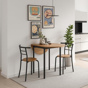 Cross-border complete <b>dining</b> <b>table</b> and chair set, simple home small apartment telescopic <b>dining</b> <b>table</b>, apartment kitchen simple - Product Image 2