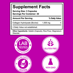 Capsules de collagène de haute qualité, complément alimentaire, absorption améliorée, favorise la santé des cheveux, des ongles, de la peau, des os et des articulations. - Product Image 4