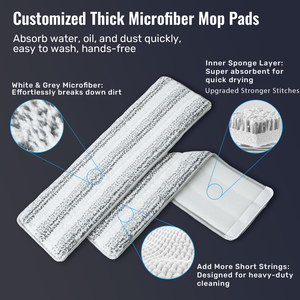Nouvelle serpillière et seau en microfibre 360° sans mains, légère, à tête rectangulaire en aluminium surdimensionnée, séparation de la saleté, nouvelle tendance - Product Image 4