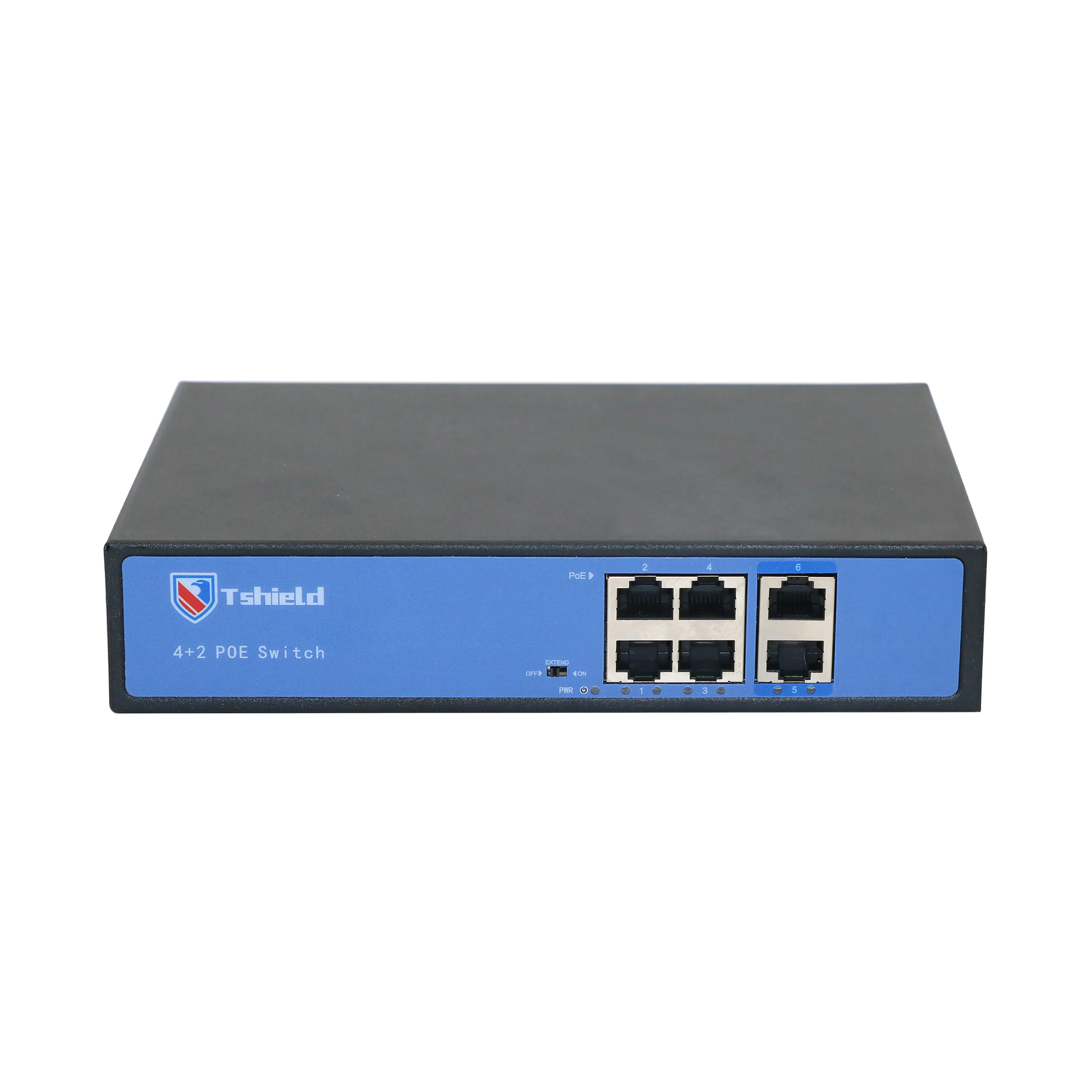 T-shield Poe Switch ungesteuertes 4+2 Netzwerk Poe Switch 4 X 1000m Port 2 X 1000Mbps Uplink Ports Cctv-Sicherheitskamerasystem 48w poe