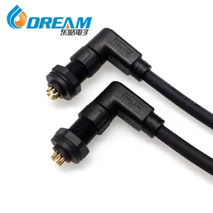 Factory 22Awg Wire Waterproof Tread Screw Front Panel Mount Male Female 2 3 4 5 6 8 Pin M12 LED Power Cable Connector