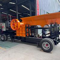 Concasseur à mâchoires mobile diesel PE400*600 pour béton, granit et galets de rivière, avec tapis roulant – Vente directe usine