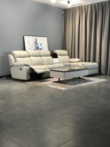 Juego de Sofás Reclinables de Tres Plazas, Multifuncional, de Cuero Genuino, Extensible, Moderno, para Sala de Estar - Product Image 2