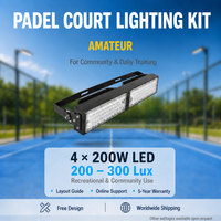 Luminaria LED de Alta Eficiencia para Cancha de Pickleball, 150LM/W, 5700K, IP66, Antideslumbrante, Ra70, Garantía de 5 Años, DALI, Regulable, 300W