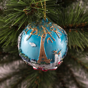 Décoration de Noël personnalisée en résine peinte à la main, objet de collection, souvenir de <span class=keywords><strong>voyage</strong></span> Portugal Slovénie, ornement d'arbre de Noël, boule de Noël - Product Image 2
