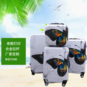 Cartoon Style Travel <b>Suitcase</b> Set 20 Inch With Universal <b>Wheels</b> And Combination Lock Unisex Summer 2021 - Product Image 1