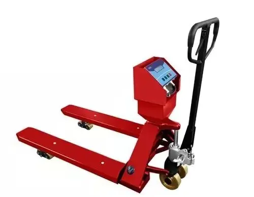 Hydraulic Cylinder Pallet jack weight forklift truck scale digital weighing stacker 1 1.5 2t ton PU wheels