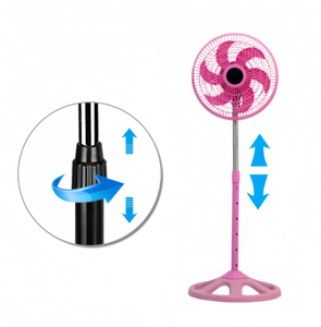 10 Zoll 3-Gang Oszillierender Ventilator mit Drehknopf-Steuerung Leistungsstarker Luftstrom für den Haushalt - Product Image 2