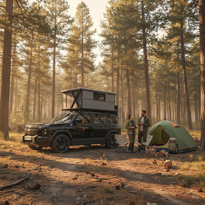 Nouvelle conception 2026, tente de toit portable facile à installer pour 2 à 4 personnes, avec poteaux en aluminium, système de levage électrique pour toit de voiture et support. - Product Image 1