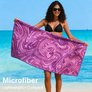 Serviettes <span class=keywords><strong>de</strong></span> plage personnalisées en microfibre, imprimées avec une image, en daim coloré, 90% polyester, épaisses, violettes, 120 cm x 190 cm, pour femmes - Product Image 6