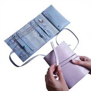 Estuche de Viaje para Joyas de Cuero Sintético YY, Organizador Enrollable para Anillos, Aretes <span class=keywords><strong>y</strong></span> Collares - Product Image 1