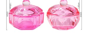 High Quality Manicure Nail Art <b>Tools</b> Glass <b>Pink</b> Color Plated Acrylic Powder Brush Holder Dappen Dishes With Lids for Nails - Product Image 5