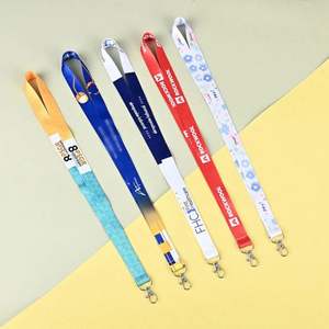 Venta al por mayor precio barato sublimación en blanco logotipo personalizado RPET poliéster cordón - Product Image 1