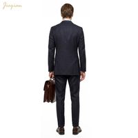 Traje de Hombre OEM ODM Premium con Solapa de Pico, 50% Lana, MED MOD |   Conjunto de Traje Formal de Dos Piezas para Negocios