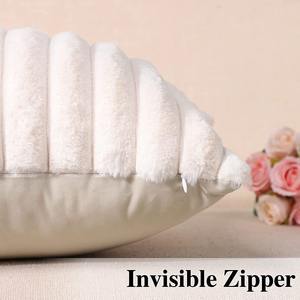 Nuevo producto, funda de almohada de barra recta, pelo de conejo, estilo Ins, barra Vertical de Color liso, almohada de felpa, funda de almohada Nórdica - Product Image 5