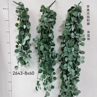 Tanaman Eucalyptus Buatan 60cm 90cm 120cm Silver Dollar Hiasan Gantung Hijau untuk Dekorasi Rumah Kantor Hotel Pernikahan Acara Pesta