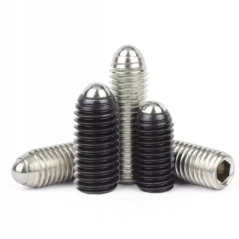 M8 x 12mm M6 x16mm Vis à roulement à billes ondulées en acier au carbone noir Jeu de plongeurs à ressort Jeu de douilles hexagonales Vis sans tête sans tête