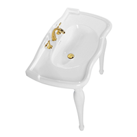 Lavabo console en porcelaine de qualité supérieure pour salle de bain, 40 pouces, avec pieds en bois massif, finition blanc brillant