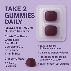 Chasteberry סוכריות גומי של נשים תוספת צמחי ענבים קואנזים q10 ויטמין <span class=keywords><strong>b12</strong></span> הורמון איזון איזון תמיכה צמיחת שיער לא - Product Image 4