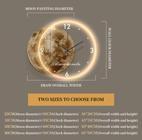 Horloge murale LED personnalisée style nordique en acrylique, ultra silencieuse, design lune, décoration intérieure unique, tendance, simple, à affichage unique