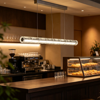 Lampe suspendue minimaliste en aluminium argenté et verre, vente en gros directe d'usine, finition personnalisée, lampe pour restaurant et bar