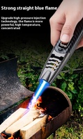 Logo personnalisé extérieur flamme bleue gaz gonflable butane gril feu d'artifice cuisson torche en métal briquets avec verrouillage de sécurité