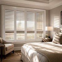 Vente en gros de meubles en bois modernes personnalisés &amp;   Volets en PVC imperméables pour fenêtres, intérieur et extérieur, horizontaux, Moona