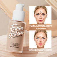 Fond de teint liquide mat naturel longue tenue, couvrance totale, hydratant, OEM, transparent, confortable, 50 ml, teinte moyenne, tous types de peau