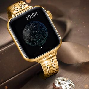 Correa de Reloj Inteligente de Acero Inoxidable Sólido de 5 Eslabones con <span class=keywords><strong>Estuche</strong></span> Protector, Diseño de Hebilla de Mariposa, Compatible con 40/41/44/45 mm - Product Image 2