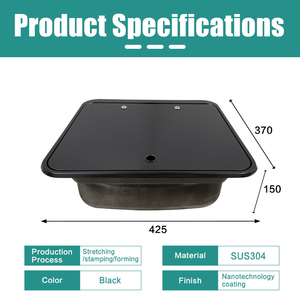 Évier de cuisine pour camping-car, évier en acier inoxydable SUS304 noir nano imperméable pour conversion de fourgonnette Sprinter Transit, évier de lavage pour camping-car marin JDA - Product Image 2
