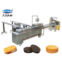 Machine à biscuits sandwich, machine à biscuits fourrés à la crème glacée, machine à biscuits sandwich au beurre de cacahuète, machine d'emballage de biscuits à grande vitesse
