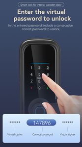 TYSH Tuya Wifi serratura elettronica <span class=keywords><strong>Smart</strong></span> Lock in alluminio Cerradura Inteligente digitale porta digitale intelligente - Product Image 5