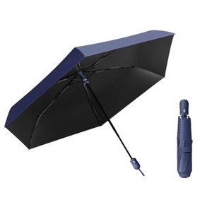Nuevo Paraguas Plegable de Tres Secciones, Ultra Ligero, Automático, Doble Uso (Sol y Lluvia), con Protección Solar de Goma Negra, Personalizable para Adultos, de Tela Pongee - Product Image 1