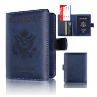 Nouveau design de porte-cartes d'affaires étui de protection RFID portefeuille de voyage en cuir PU avec boucle pour le stockage des passeports