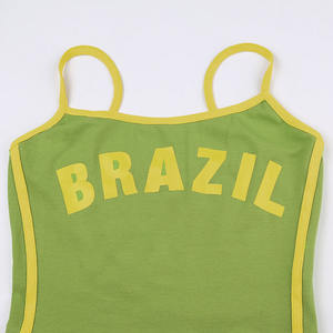Broderie Bébé Tee Brésil Y2K Gilet Tee Brésilien Crop Top Chemise Brésil Crop Débardeur Brasil Débardeur - Product Image 6