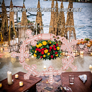 Pulsera de Moissanita Certificada para Mujer, Estilo Europeo Americano, 15mm, Plata 925, Chapada en Oro/Plata, para Hip Hop/Rock - Product Image 2