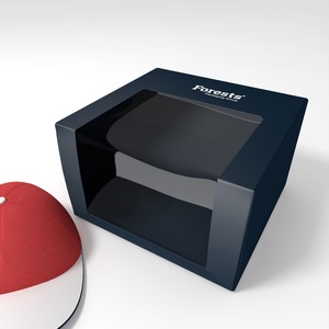 Boîtes d'expédition en carton ondulé personnalisées avec logo, imprimées en couleur, avec fenêtre pour chapeau - Product Image 1