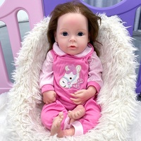 Poupées de bébé Reborn en silicone de 18 pouces pour nouveau-né, simulation complète du corps avec cheveux, peluche, mini poupées de mode pour enfants
