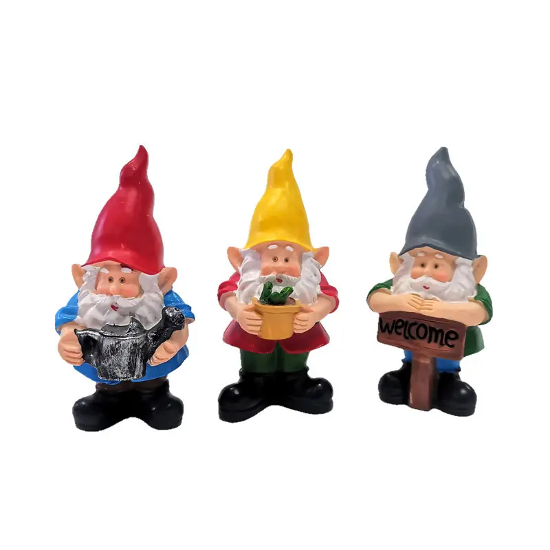 2022 yeni tasarım küçük peri masalı heykeli peri reçine Gnome figürler özel el yapımı 7cm Polyresin cüceler rakamlar