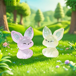 Figurines miniatures de renards <span class=keywords><strong>Fennec</strong></span> qui brillent dans le noir, mini-animaux en résine pour jardin féerique, maison de poupée, bonsaï, aquarium et décorations de bureau - Product Image 6