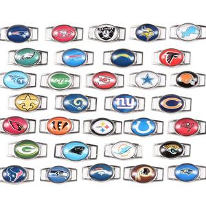 Grosir Cina Logam Campuran Seng Desain Kustom Oval Bentuk Persegi Panjang <span class=keywords><strong>Nfl</strong></span> Tali Sepatu Pesona untuk Dekorasi Sepatu - Product Image 1
