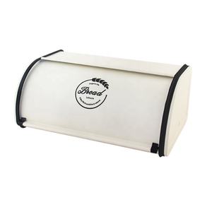 Rustikale Weißbrot kiste Hausgemachte Laib Brot halter Bauernhaus Vintage Metall Arbeits platte Roll Top Brot behälter - Product Image 1